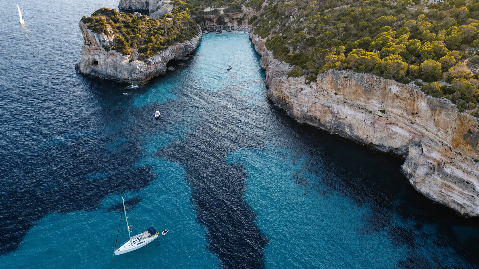 El mar al atardecer frente a Mallorca